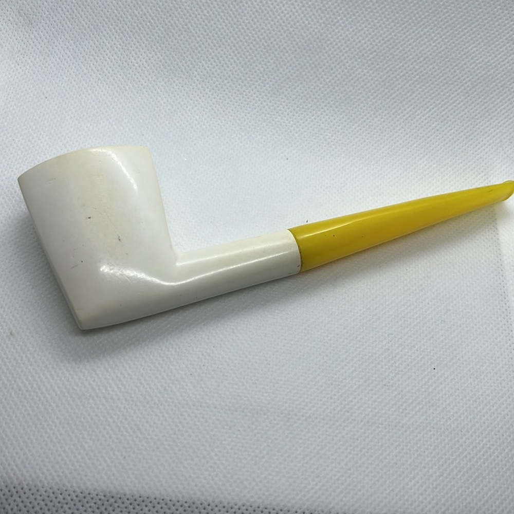 UNUSUAL FLAT DESIGNED MEERSCHAUM PIPE HAND CARVED VINTAGE - Picture 4 of 13